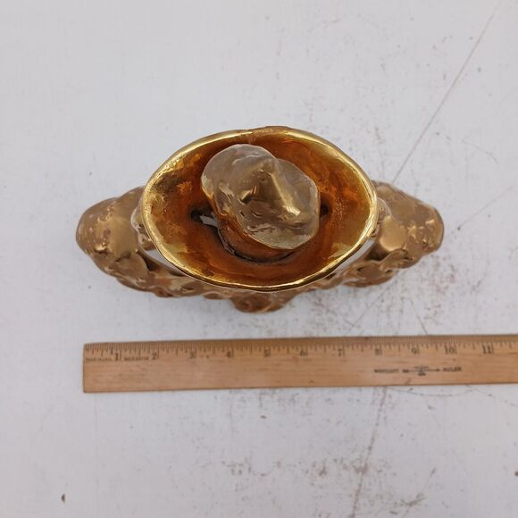 Jim Beam Liquor Decanter Distillery Whiskey Empty Vase Bottle Gold Regal China - Picture 12 of 13